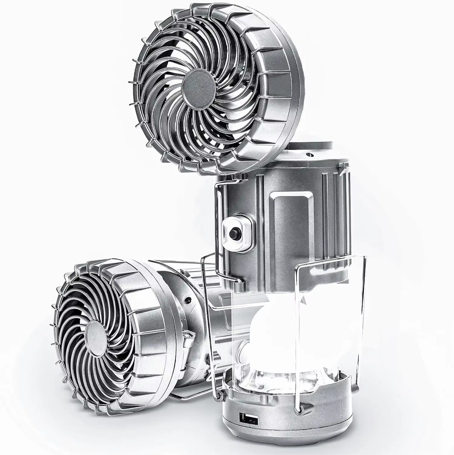 Solar Camping Lantern with Fan Rechargeable Camping Fans Charging Light for Hurricane Power Outage Tent Emergency Camping Gear